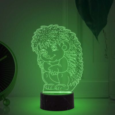 3D Illusion Baby Echidna Porcupines Night Lamp with Automatic Color Changing Light Birthday Gifts for Kids